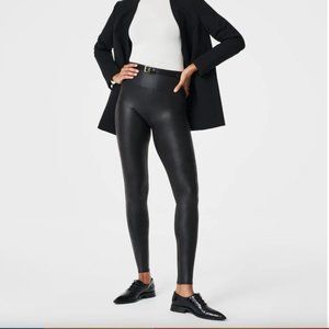 SPANX Faux Leather Leggings, Size X-Large, Black